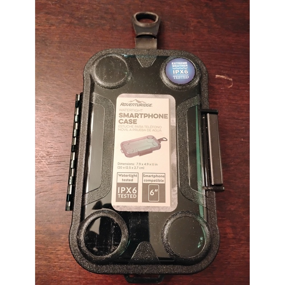 Adventuridge Watertight Smartphone Case IPX6 Tested Black Hard Shell Travel Box